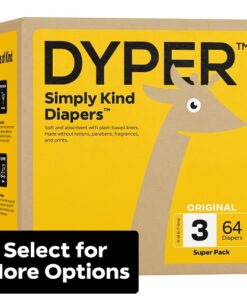 Dyper Simply Kind Baby Diapers, Size 3 - 64 Count