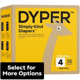 Dyper Simply Kind Baby Diapers, Size 4 56 Count
