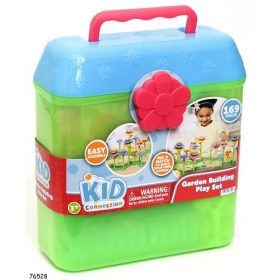 Kids Connection Build Your Own Garden Playset 169 Pcs Creative Floral Toy Set With Storage Box