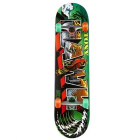 Tony Hawk 31" Post Card Metalic Standard Skateboard With 50mm Multi Colored Wheels For Kids