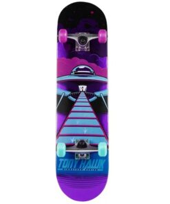 Tony Hawk 31" Post Card Metalic Beginner Standard Skateboard With 50mm Multi Colored Wheels For Kids