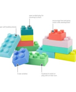 Infantino Super Soft 1st Silicone Building Blocks Sensory Baby Toy