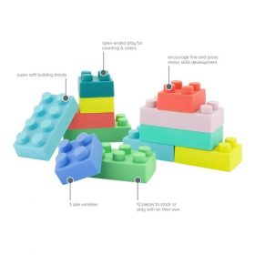Infantino Super Soft 1st Silicone Building Blocks Sensory Baby Toy