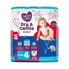 Parent's Choice Dry & Gentle Diaper Size 4- 32 Count