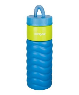 Cool Gear 24oz Plastic Retro Squishy Water Bottle - Wavy Blue