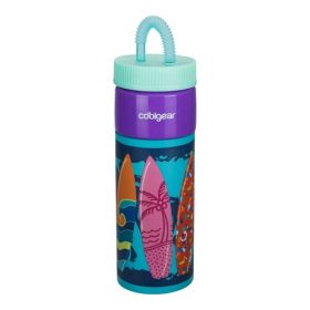 Cool Gear 24oz Plastic Retro Squishy Water Bottle - Purple Surfboards