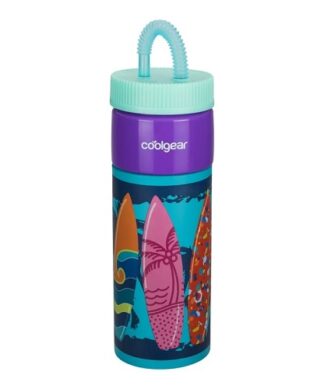 Cool Gear 24oz Plastic Retro Squishy Water Bottle - Purple Surfboards