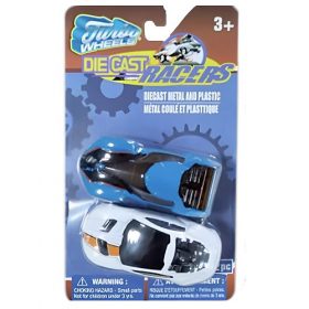 Turbo Wheels Die Cast  Cars 2 -In -1 - White Blue
