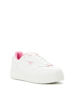 Avia Women's Platform Court Sneakers- White/ Pink Shoe