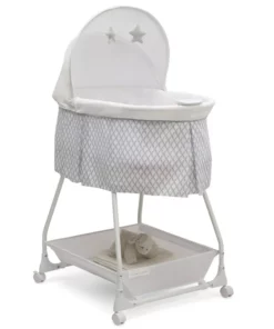 Delta Children Deluxe Soothing Dream Baby Bassinet - Grey Chime