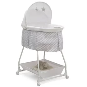 Delta Children Deluxe Soothing Dream Baby Bassinet - Grey Chime