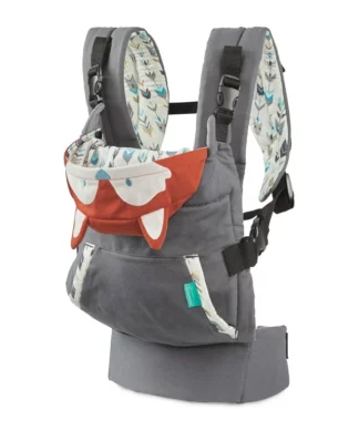 Infantino Cuddle Up Ergonomics Hooidie Baby Carrier 2 Position 12-40Lb Gray Fox