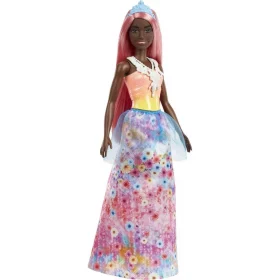 Barbie Dreamtopia Doll & Accessories, Curvy Body, Pink Hair, Floral Skirt & Necklace