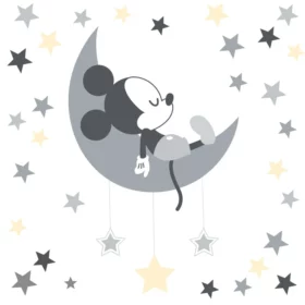 Disney Baby Mickey Mouse Gray / Yellow Celestial Wall Decal