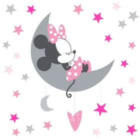 Disney Baby Minnie Mouse Gray / Yellow Celestial Wall Decal