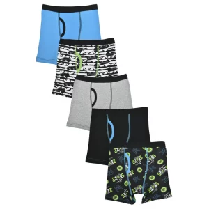 Wonder Nation Boys Cotton Boxers Brief - 5 Pack Underwear Skaters