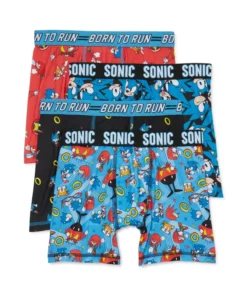 Sonic The Hedgehog Boys Boxer Brief Underwear 4 Pack