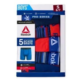 Reebok Boys UnderwearPerformancw Boxer Brief- 5 Pack