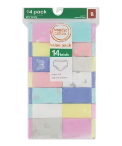 Wonder Nation Girls Brief Underwear Plain - 14 Pack