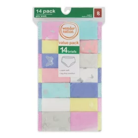 Wonder Nation Girls Brief Underwear Plain - 14 Pack