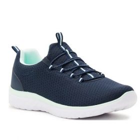 Athlectic Works Women Bungee Slip On Sneakers - Navy Blue Mint -Shoe