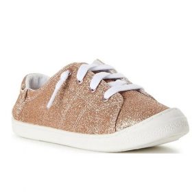 Wonder Nation Girls Gold Sparkle Bump Toe shoe
