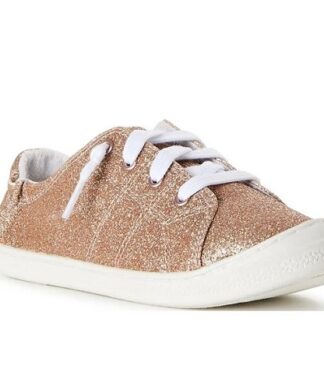 Wonder Nation Girls Gold Sparkle Bump Toe shoe