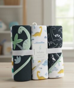 Lullaby Lane Baby 3 Hooded Towels - 3 Pack Dino