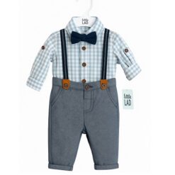 Little Lad Baby Boys Suspenders, Shirt, Pant & Bow Tie Set