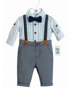 Little Lad Baby Boys Suspenders, Shirt, Pant & Bow Tie Set
