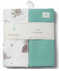 Lullaby Lane Baby Crib Sheet 2 Pack - Elephants & Clouds