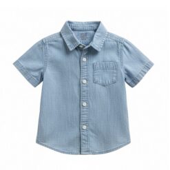 Falls Creek Toddler Boys Woven Short Sleeve Chambray Shirt