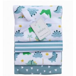 Lullaby Lane Baby 100% Cotton Flannel Receiving Blanket - 4 Piece