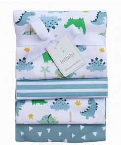 Lullaby Lane Baby 100% Cotton Flannel Receiving Blanket - 4 Piece