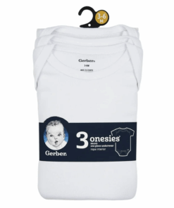 Gerber Baby Long Sleeve Bodysuit - 3 Pack All White