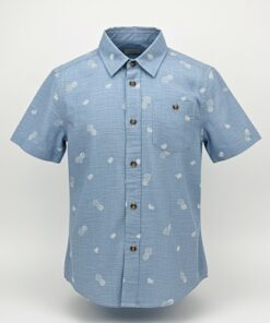 Falls Creek Boys Woven Chambray Button Down Shirt - Pineapple
