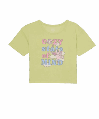 Wonder Nation Girls Short Sleeve Crop Top - Neon