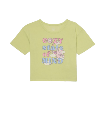 Wonder Nation Girls Short Sleeve Crop Top - Neon