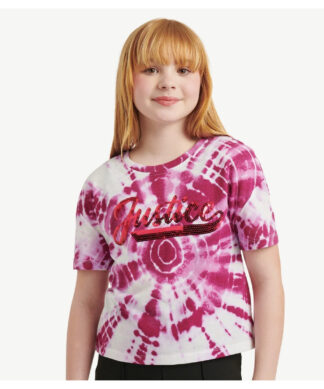 Justice Girls Tie Dye Tshirt -Wine
