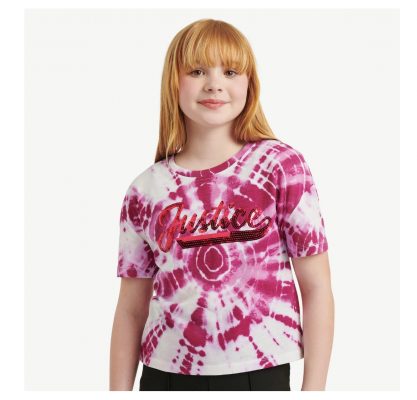 Justice Girls Tie Dye Tshirt -Wine