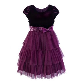Jona Michelle Girls Sequin Special Occasion Dress, Purple