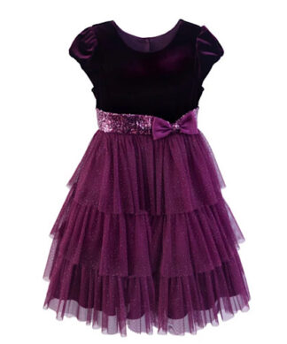 Jona Michelle Girls Sequin Special Occasion Dress, Purple