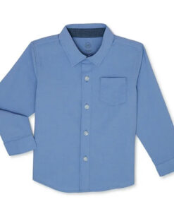 Wonder Nation Toddler Boys Woven Shirt With Long Sleeve - Blue