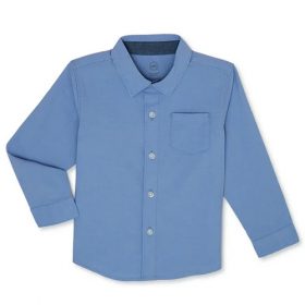 Wonder Nation Toddler Boys Woven Shirt With Long Sleeve - Blue