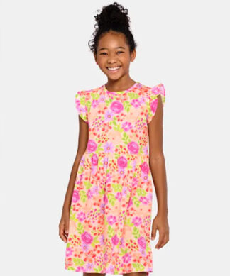 Falls Creek Big Girls Romper - Peach
