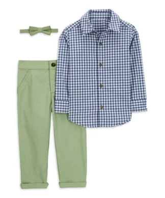 Carter's Child Of Mine Toddler Boys Shirt, Pant & Bow Tie Outfit Set 2 Piece