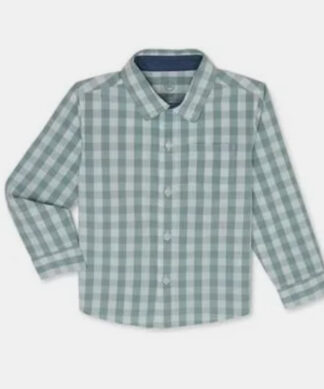 Wonder Nation Toddler Boys Woven Shirt With Long Sleeve -Mint