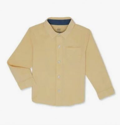 Wonder Nation Toddler Boys Woven Shirt With Long Sleeve - Yellow
