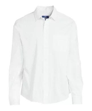 George Men's Long Sleeve Poplin Polka Dot Button Up Shirt