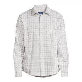 George Men's Long Sleeve Poplin Polka Dot Button Up Shirt - Plaid